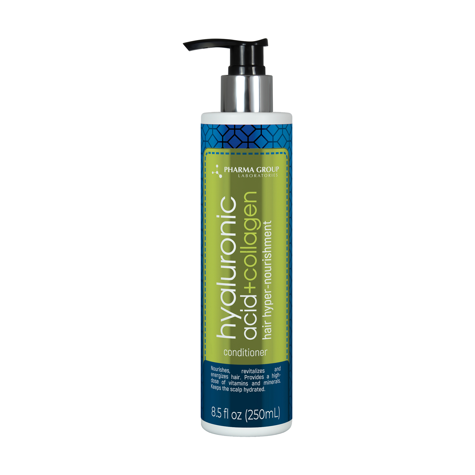 Бальзам для волосся PHARMA GROUP Laboratories Hyaluronic Acid + Collagen Гіперживлення від коренів до кінчиків, 250 мл